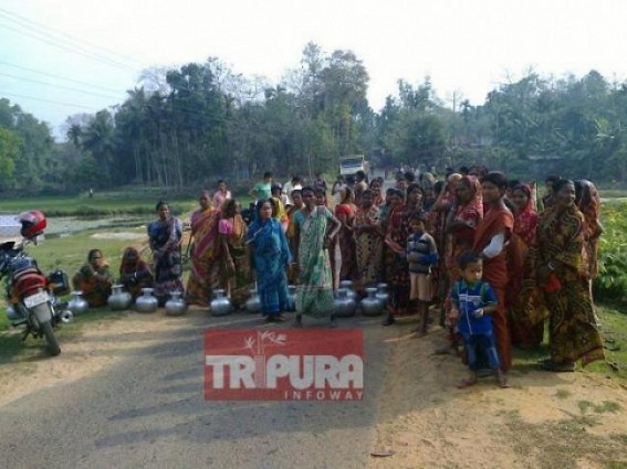 Localites hit Agartala-Belonia road for water crisis: Tripura reels under severe drinking water crisis 